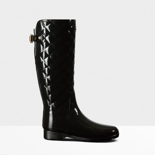 Hunter Refined Slim Fit Adjustable Quilted Tall Rain Boots For Womens - NZ N2301